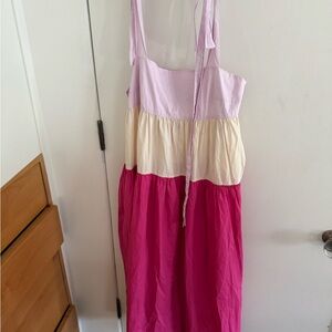 Paper London Colorblock Sundress with pink yellow and magenta